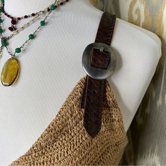 Ralph Lauren Handknit Tan Multi Silk Southwestern-Inspired Chevron Maxi Dress - Picture 16 of 16